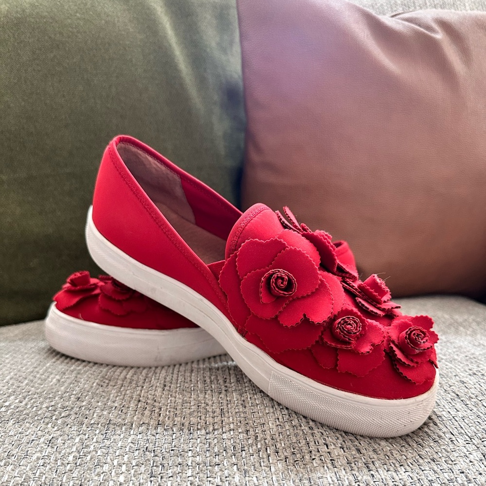 Caslon statement red slip on sneakers